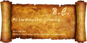 Milenkovits Cinnia névjegykártya